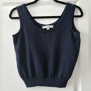 St. John Separates Size S Santana Knit Tank Top - Navy